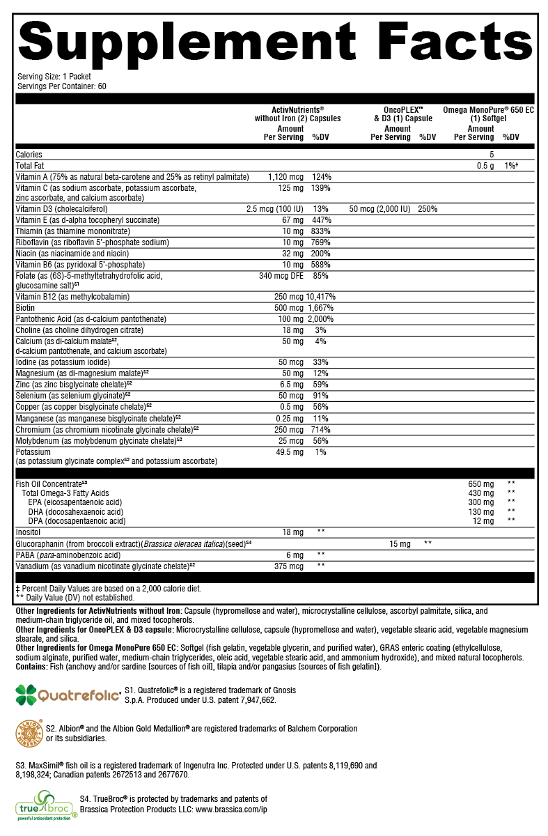 ActivEssentials™ with OncoPLEX™ & D3 60 Packets