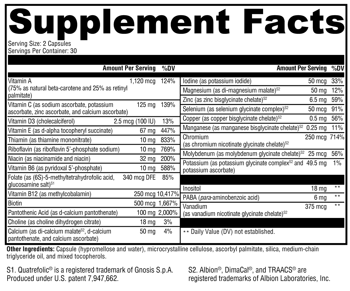 ActivNutrients® without Iron 60 Capsules