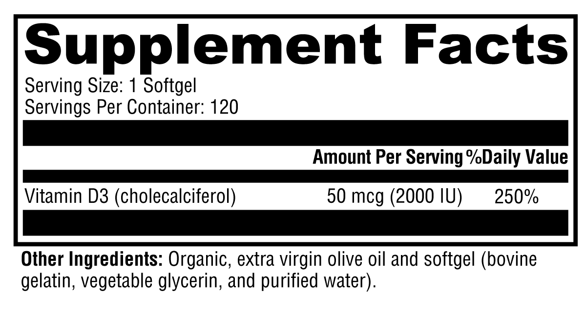 D3 2000 120 Softgels