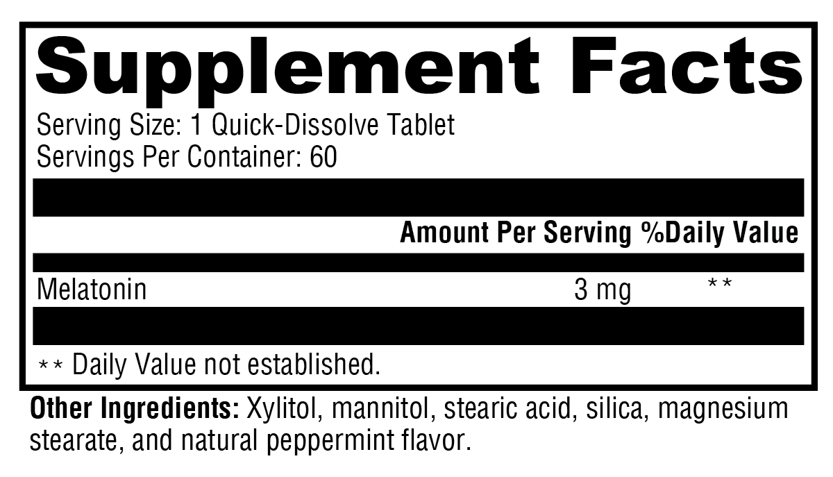 Melatonin Peppermint 60 Tablets
