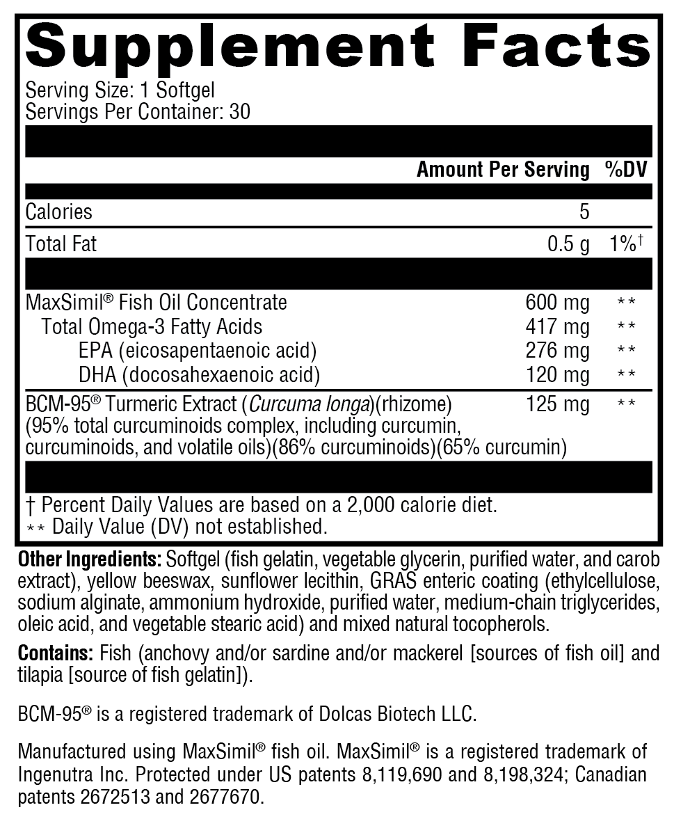 Omega MonoPure® Curcumin EC 30 Softgels