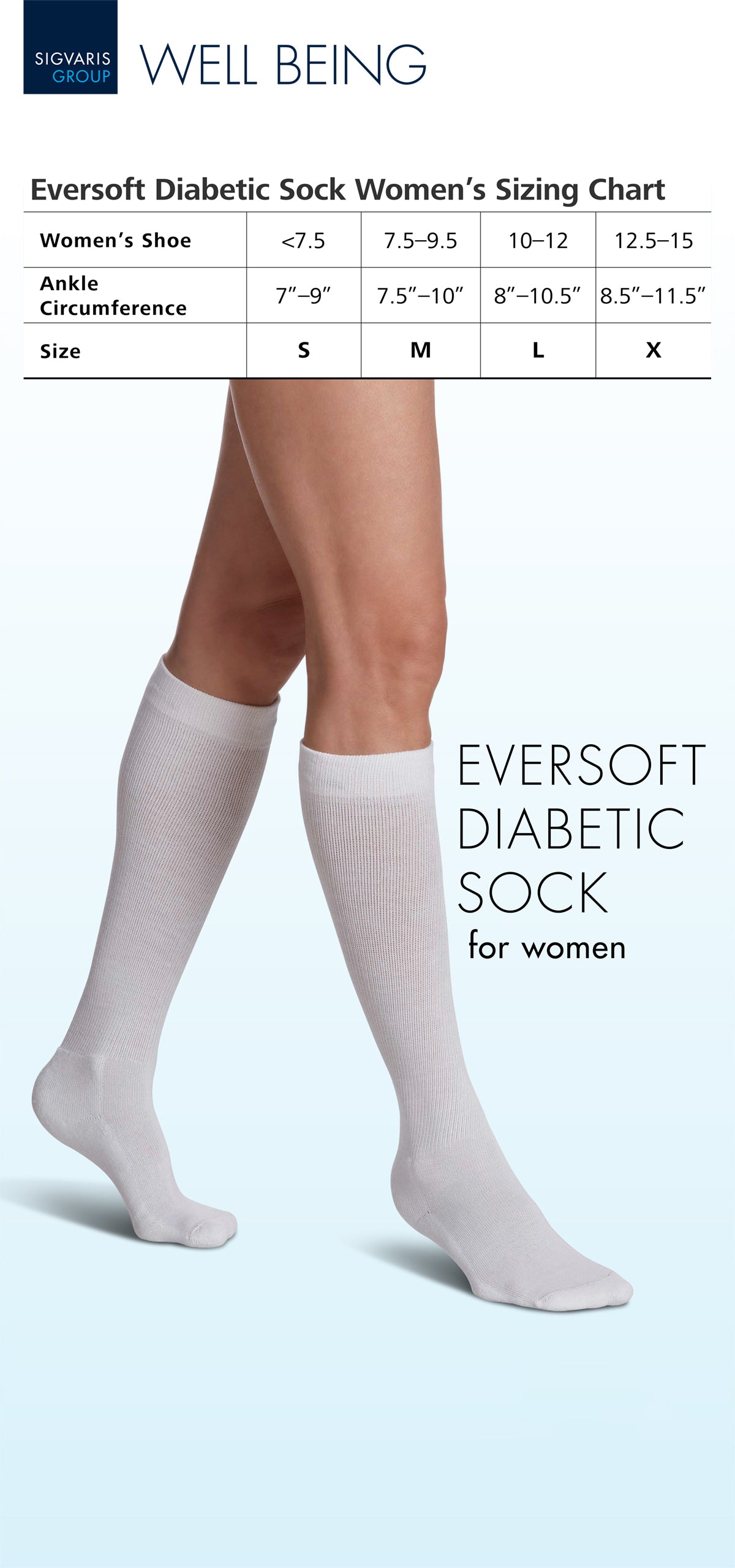 Women's Eversoft Diabetic Sock Calf