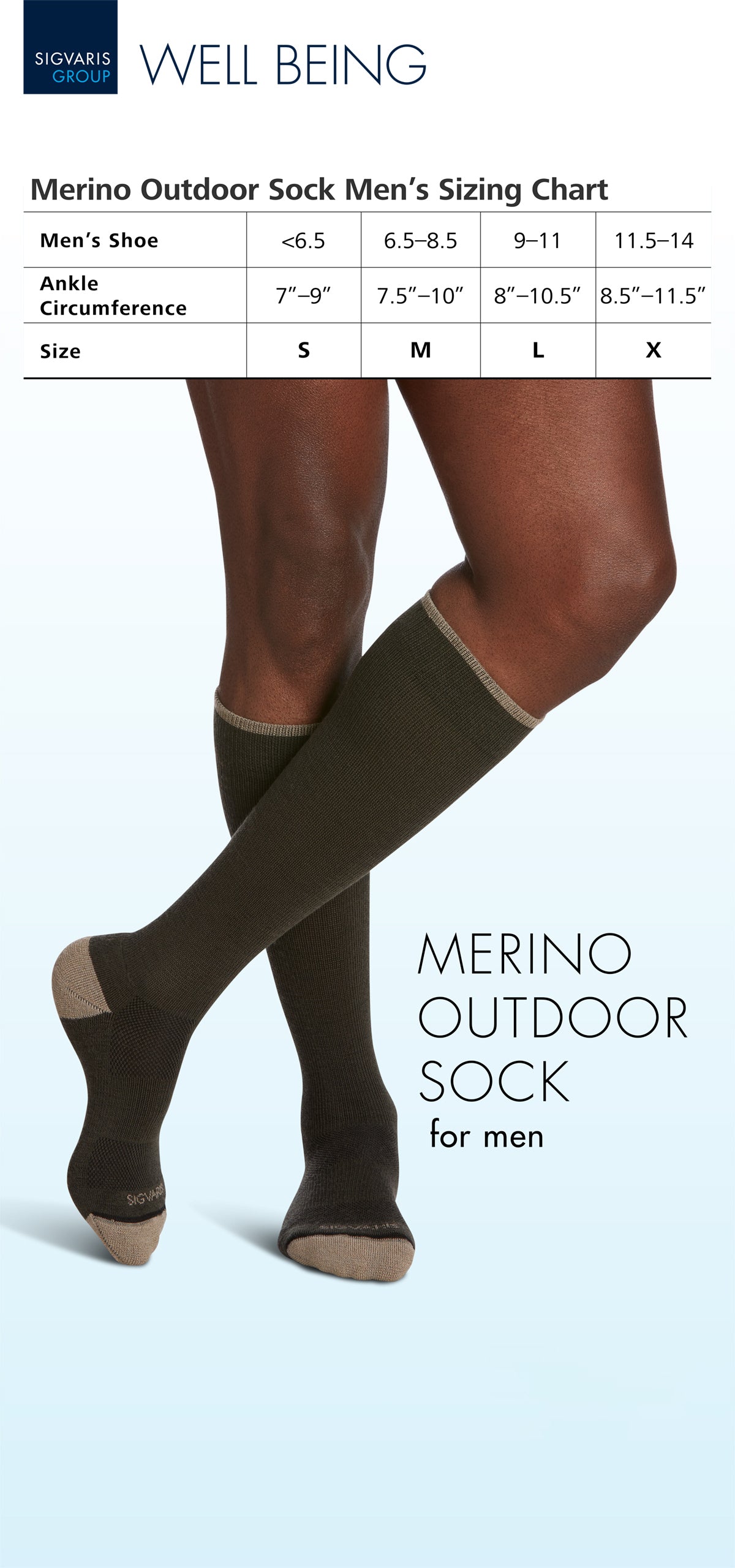 Men's Merino Outdoor Socks Calf