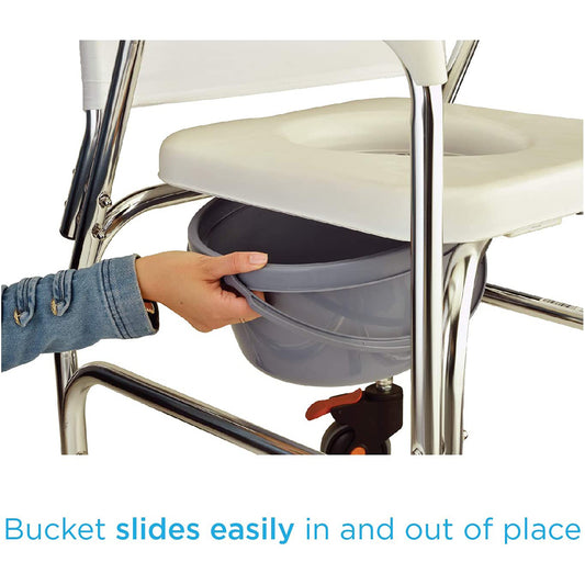 Silla de ducha con ruedas y inodoro