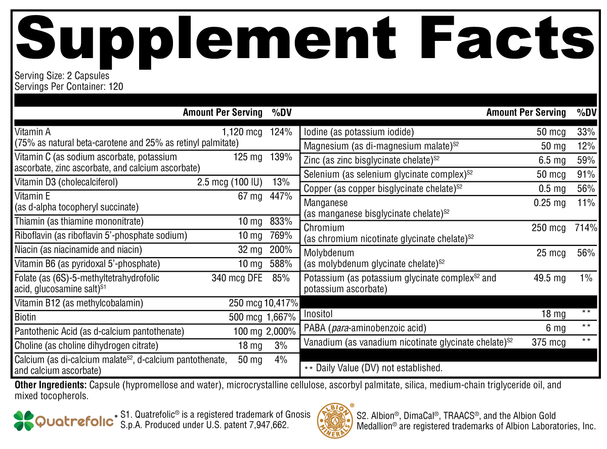 ActivNutrients® without Iron 240 Capsules