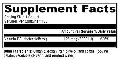D3 5000 180 Softgels