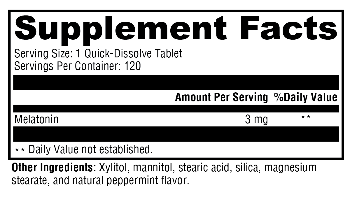 Melatonin Peppermint 120 Tablets