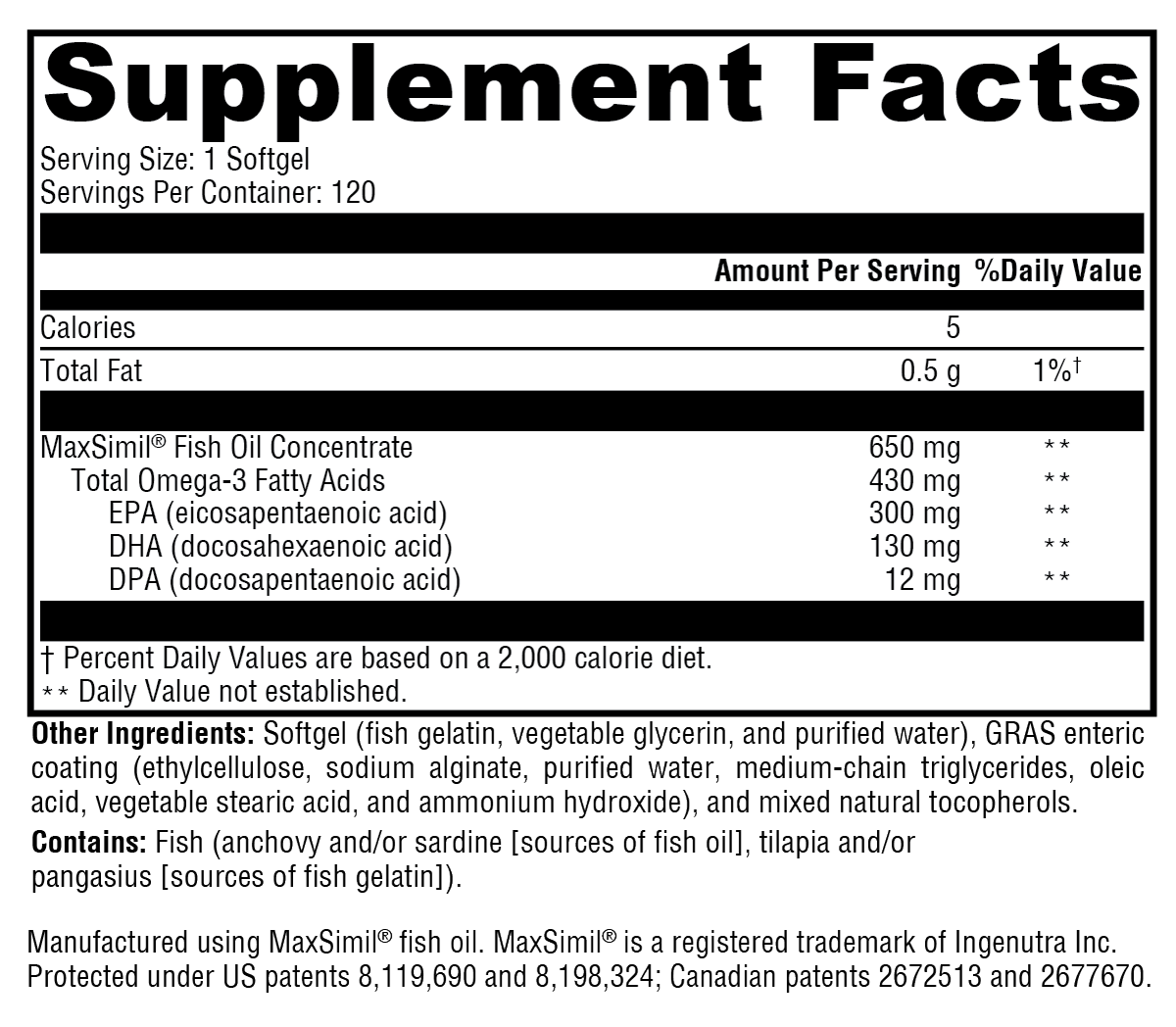 Omega MonoPure® 650 EC 120 Softgels