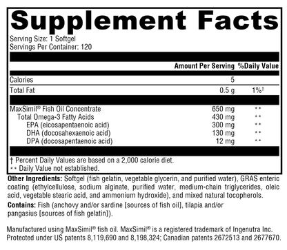 Omega MonoPure® 650 EC 120 Softgels