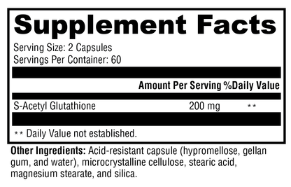S-Acetyl Glutathione 120 Capsules