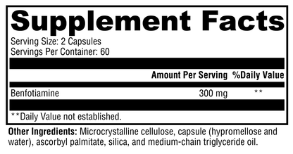 Benfotiamine 120 Capsules