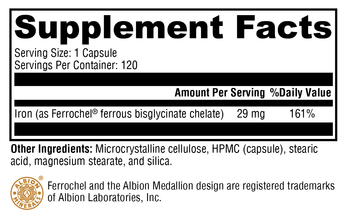 Iron Glycinate 120 Capsules
