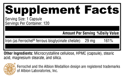Iron Glycinate 120 Capsules