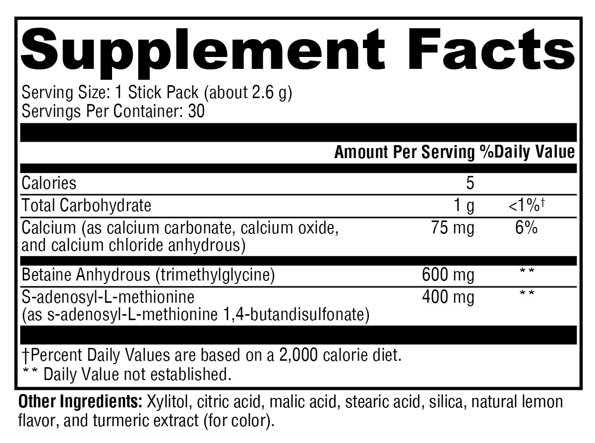 SAM-e & TMG Lemon 30 Servings