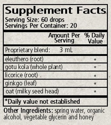 Adrenal Tonic 2 fl oz Supplement Facts