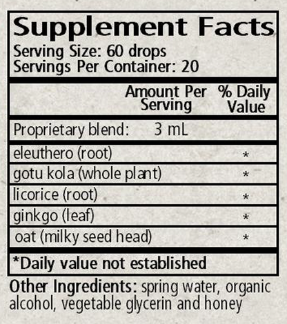 Adrenal Tonic 2 fl oz Supplement Facts