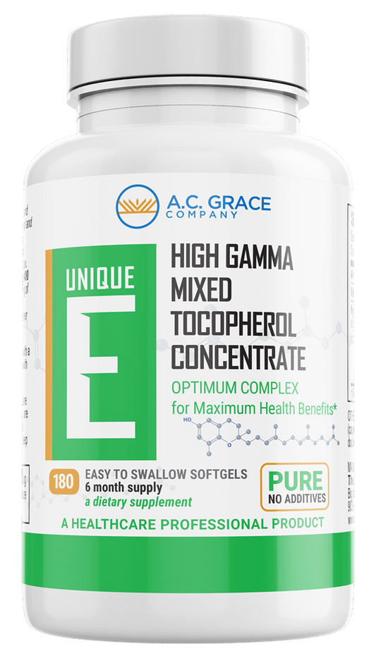 UNIQUE E High Gamma Mixed Tocopherol 180 Softgels