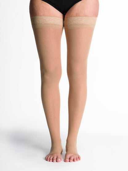 Women's Style Sheer Thigh-High Open-Toe 30-40mmHg