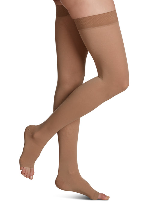 Women's Essential Opaque Thigh-High Open-Toe