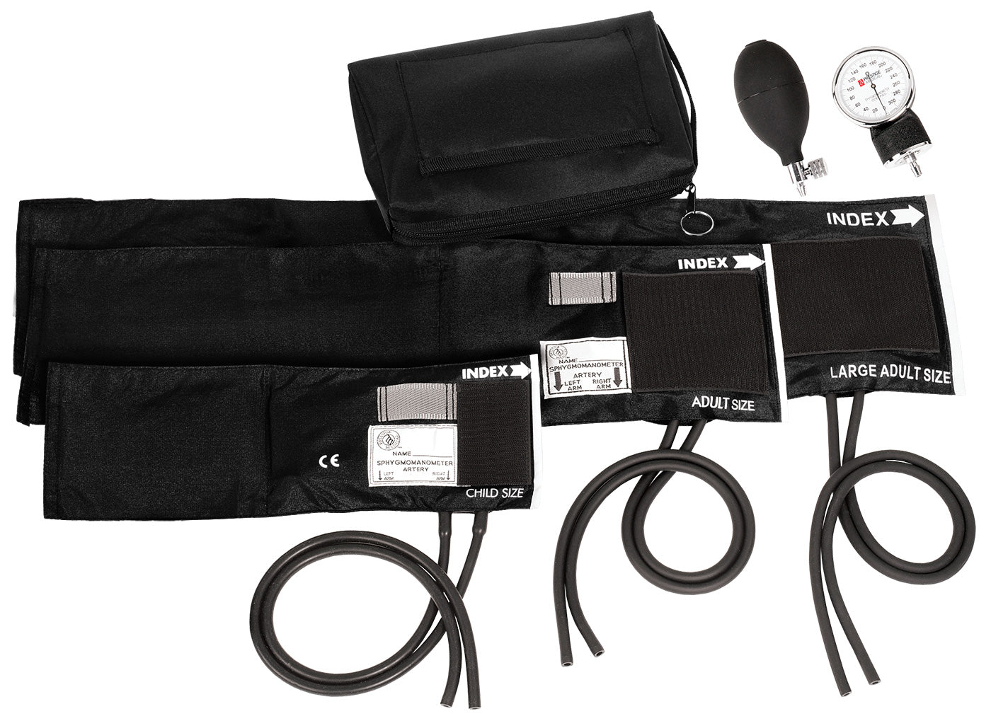 3-in-1 Aneroid Sphygmomanometer Set & Carrying Case