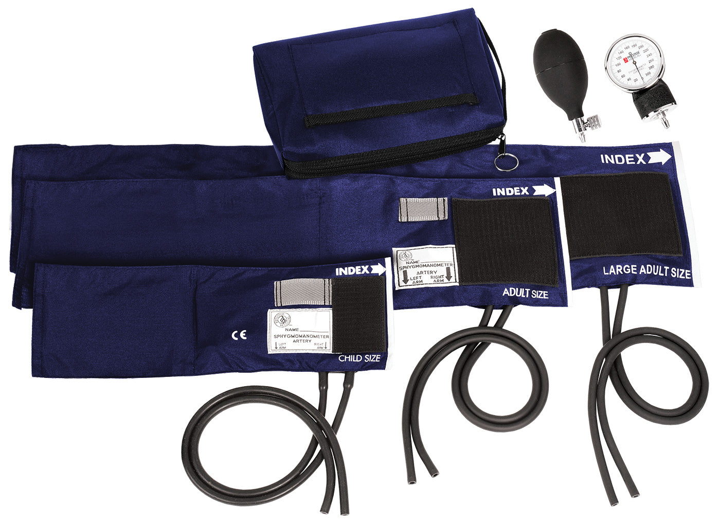 3-in-1 Aneroid Sphygmomanometer Set & Carrying Case