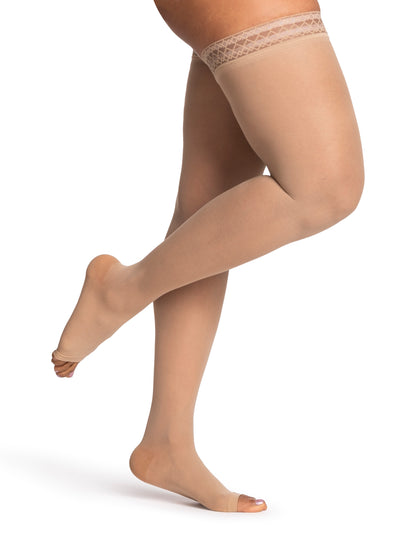 Women's DYNAVEN Sheer Thigh-High Open-Toe