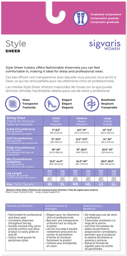 Women's Style Sheer Pantyhose 30-40mmHg