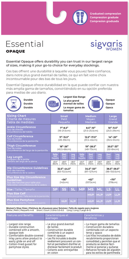 Women's Essential Opaque Pantyhose Plus