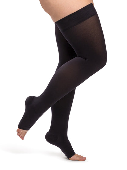 Women's Essential Opaque Thigh-High Open-Toe