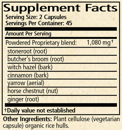 Bottom's Up Capsules 90 Capsules Supplement Facts
