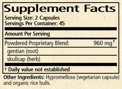 Gentian & Skullcap Capsules 90 Capsules Supplement Facts