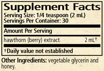 Hawthorn 30 Servings Supplement Facts