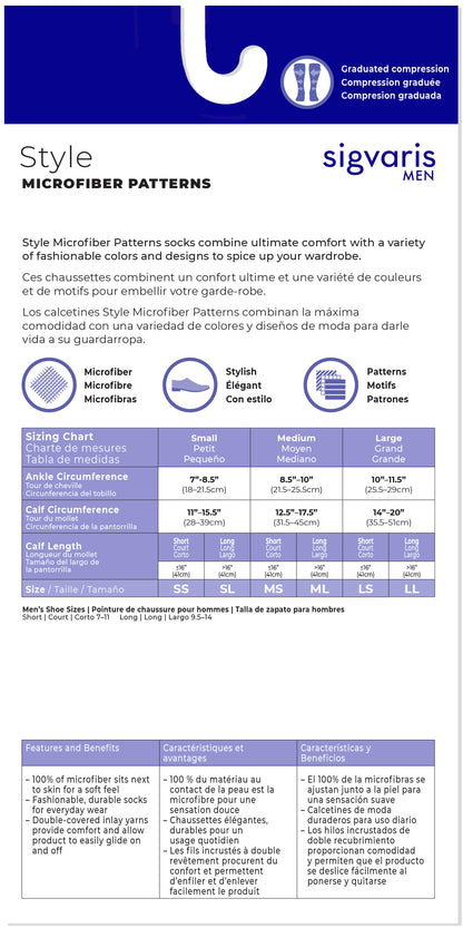 Men's Style Microfiber Patterns Calf