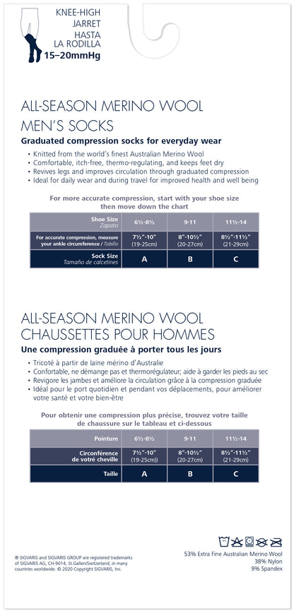 Men's All-Season Merino Wool Calf