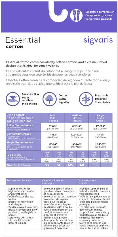 Women's Essential Cotton Thigh-High Open-Toe