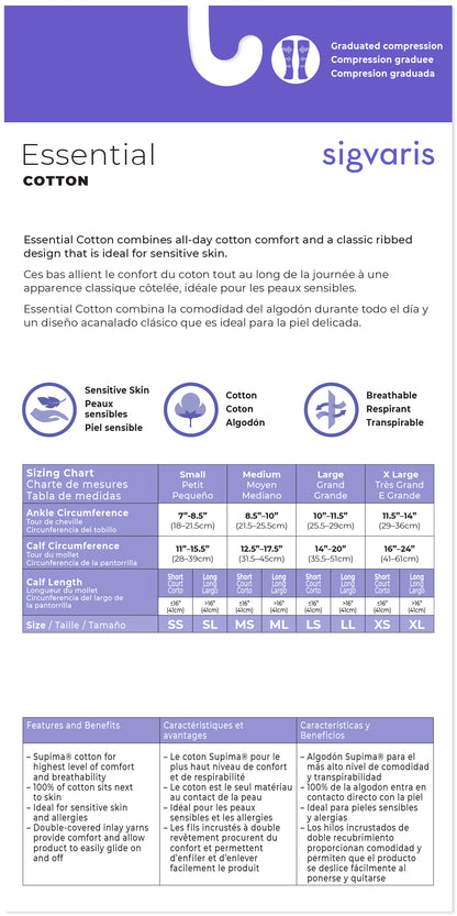 Women's Essential Cotton Calf Open-Toe