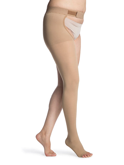 Women's Essential Opaque Thigh-High with Waist Attachment - Right Leg