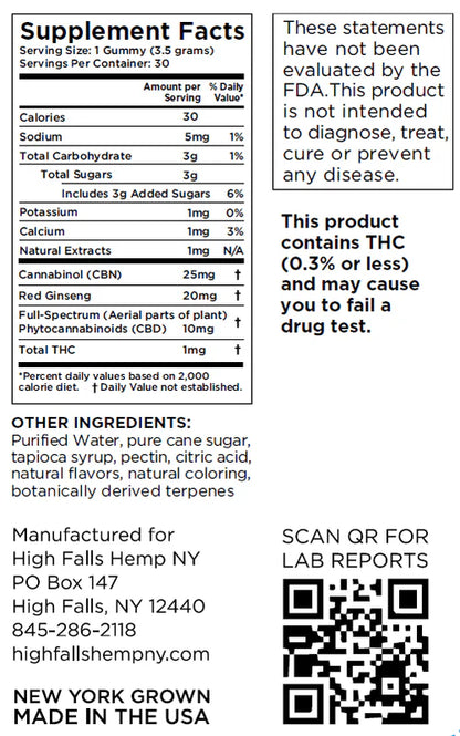 CBD + CBN + Red Ginseng Gummy