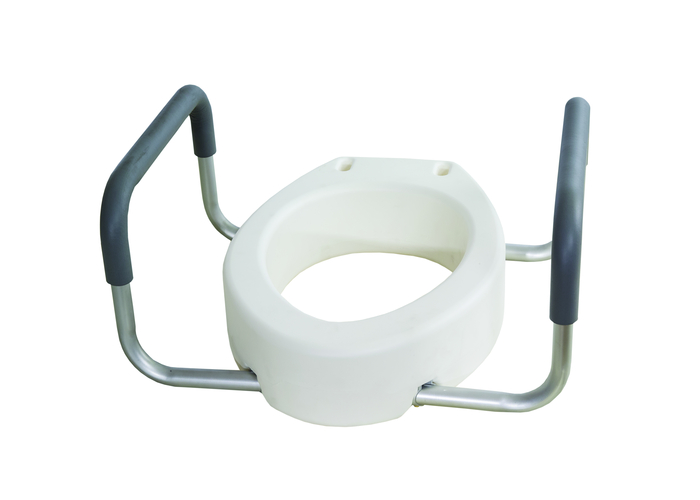 TOILET SEAT RISER WITH ARMS FOR ELONGATED STYLE