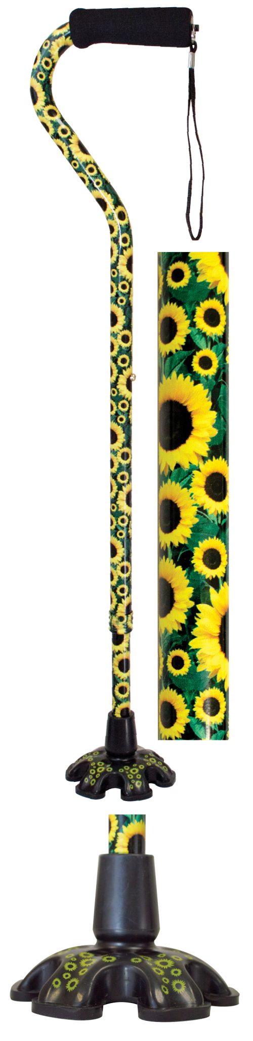 COUTURE OFFSET CANES WITH MATCHING STANDING TIPS IN SUNFLOWER