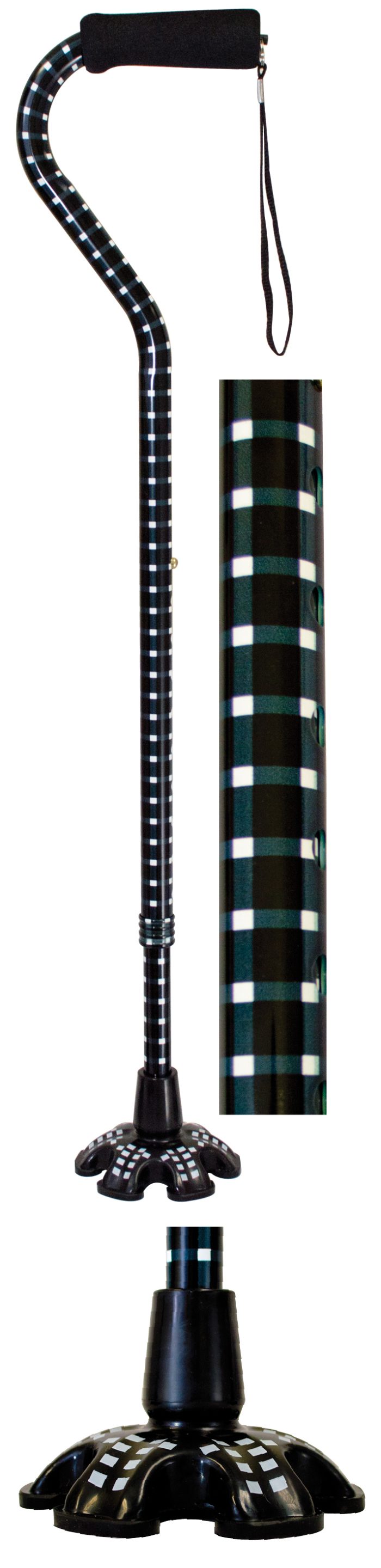 COUTURE OFFSET CANES WITH MATCHING STANDING TIPS IN HOUNDSTOOTH