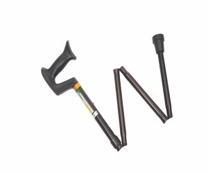 ENDURANCE FOLDING CANE WITH PLASTIC HANDLE IN BLACK